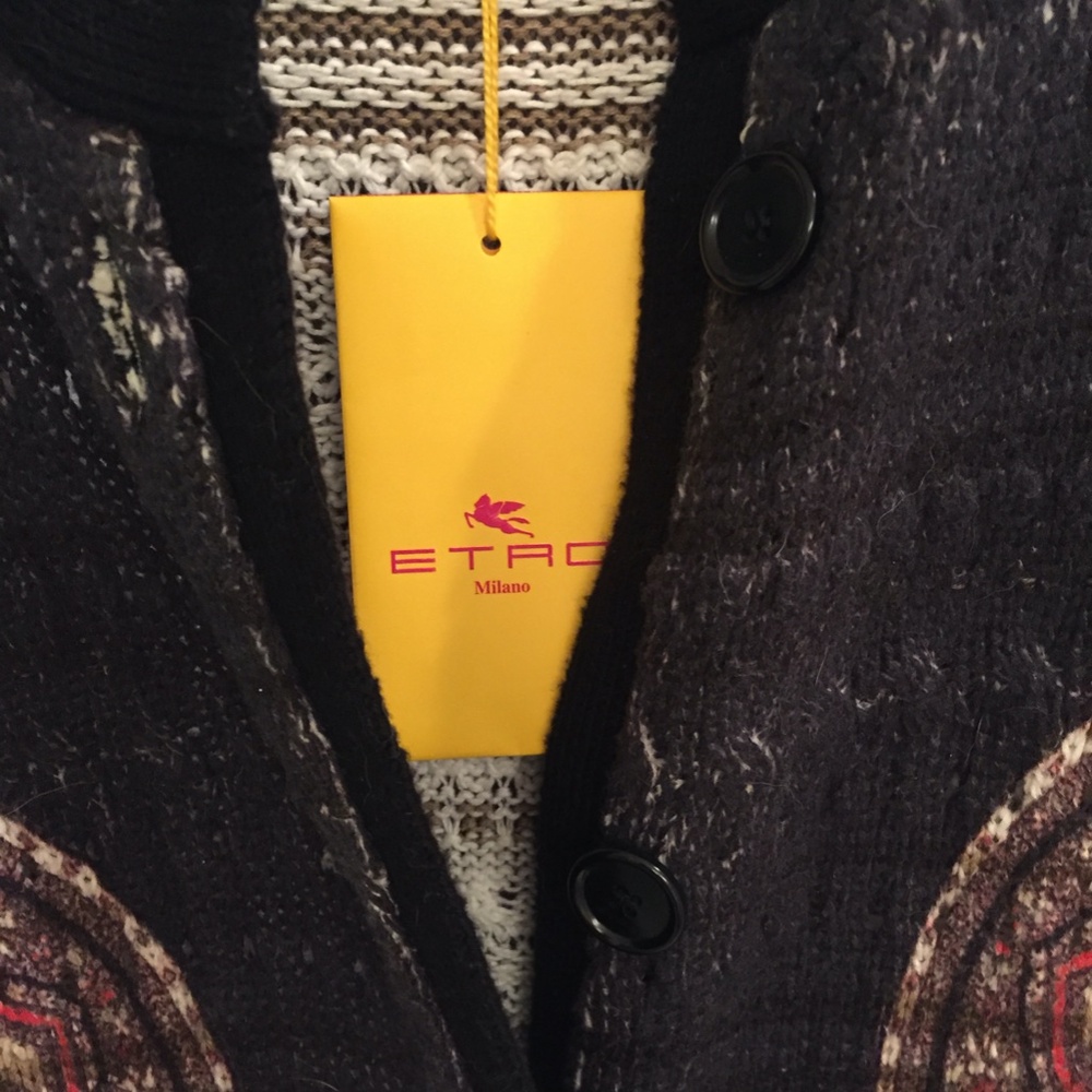 ETRO Sweater Jacket long sleeve w/ buttons, size 44 made in Italy - Picture 6 of 8